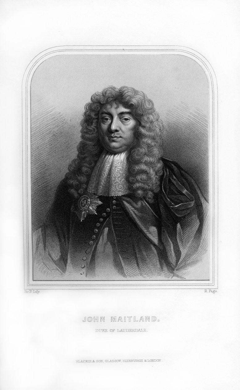 John Maitland, 1° Duca di Lauderdale, politico scozzese, 1870 da R. Page