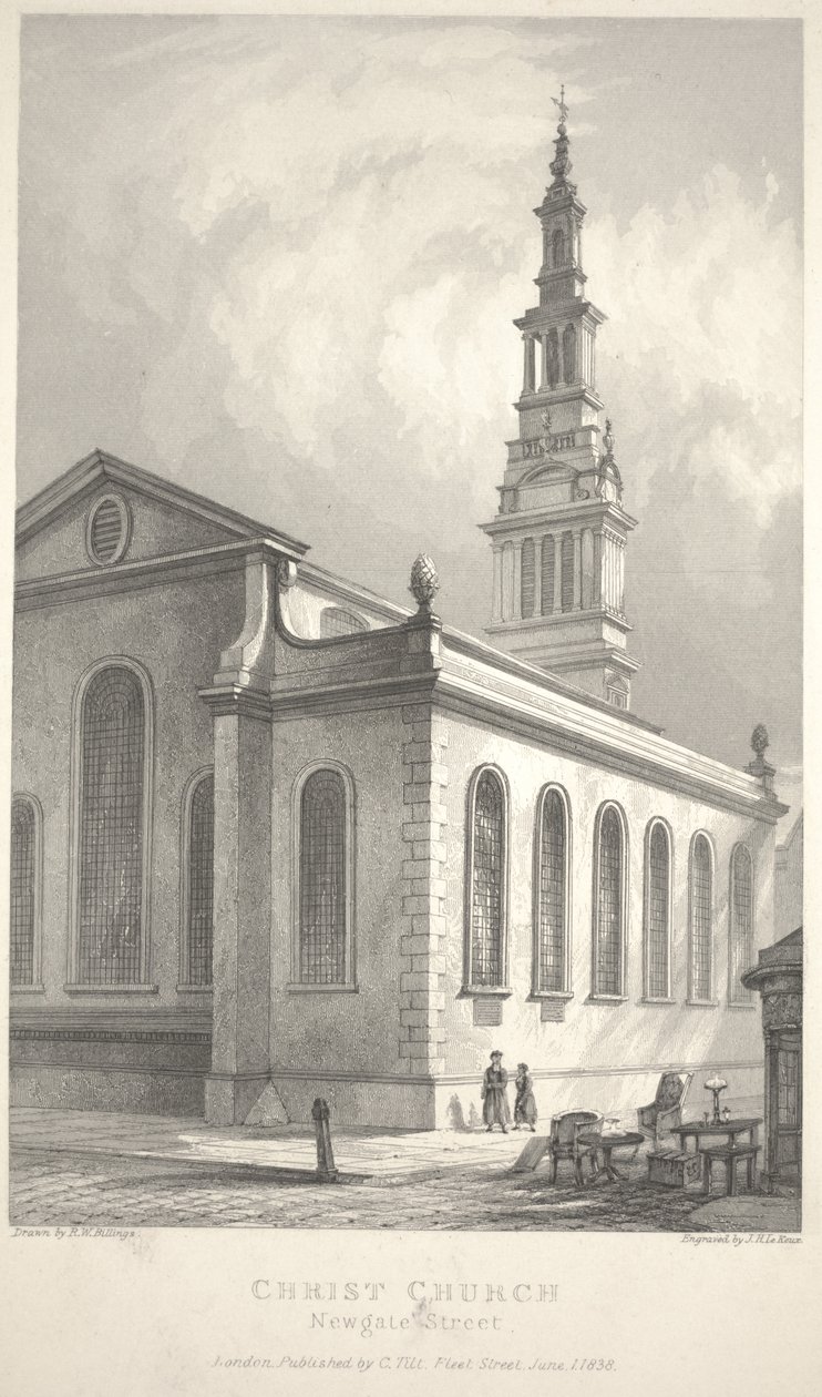 Christ Church, Newgate Street da R. W. Billings