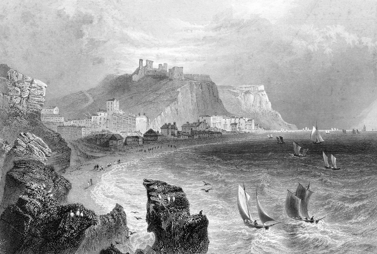 La costa di Hastings, East Sussex, 1840 da R. Wallis