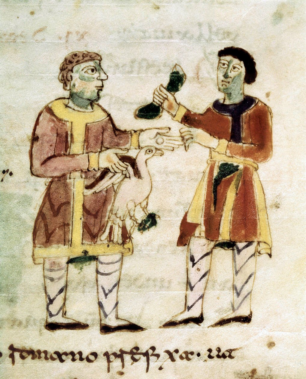 Il mercante di polli da un manoscritto "De Universo" (o De rerum naturis (Della Natura delle cose) da Rabanus Maurus or Mauro Rabano Magnentius