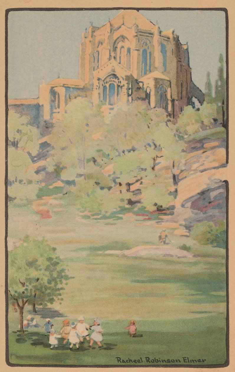 La Cattedrale di San Giovanni il Divino da Morningside Park da Rachael Robinson Elmer