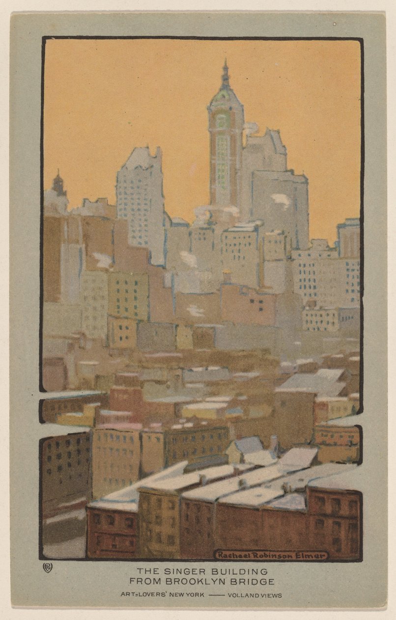Il Singer Building dal Ponte di Brooklyn da Rachael Robinson Elmer