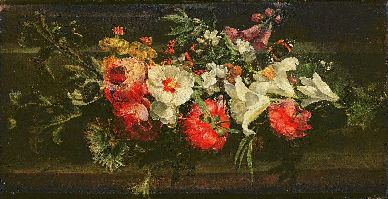 Natura morta con rose, gigli e altri fiori da Rachel Ruysch