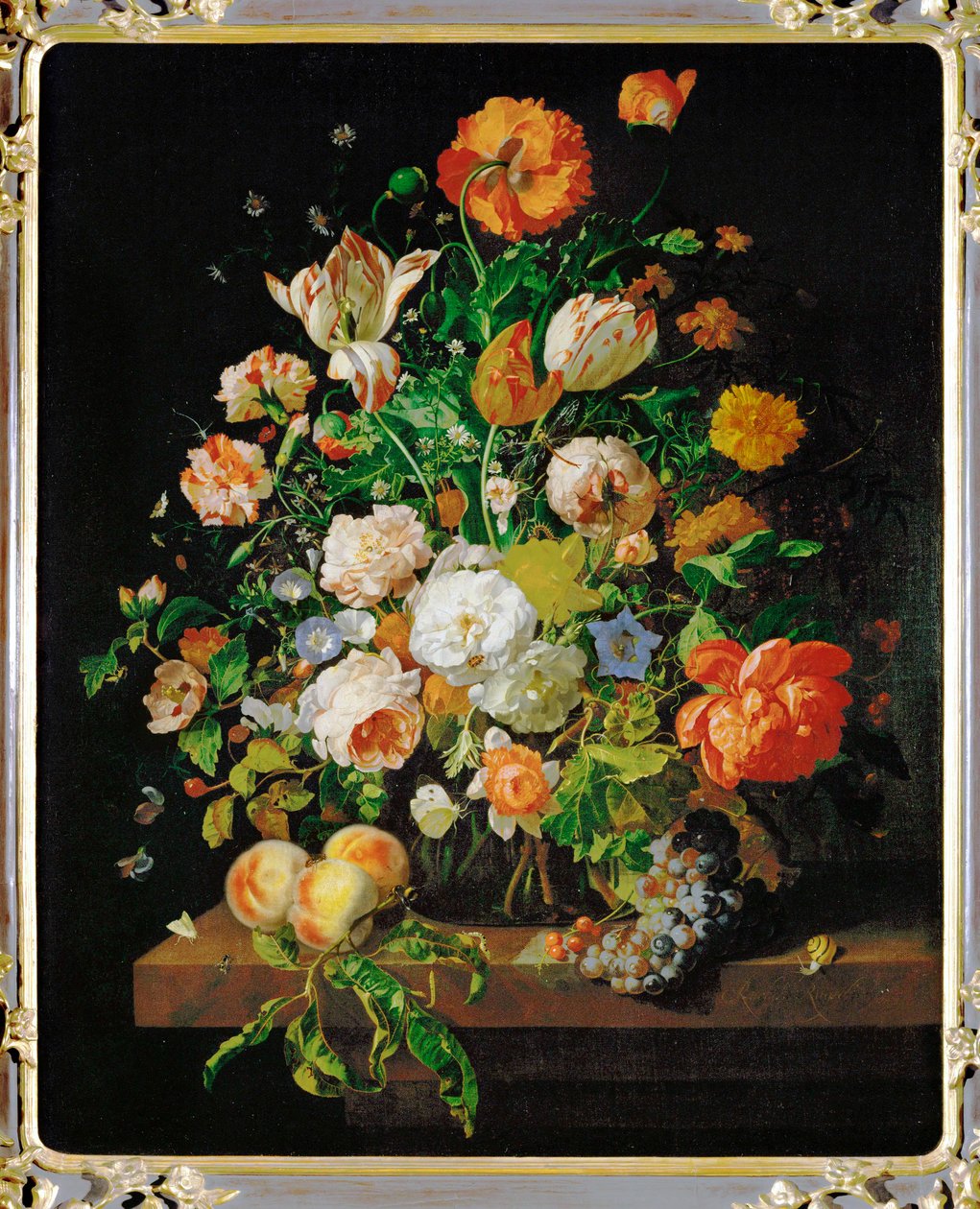 Un mazzo di fiori (dipinto su tela) da Rachel Ruysch