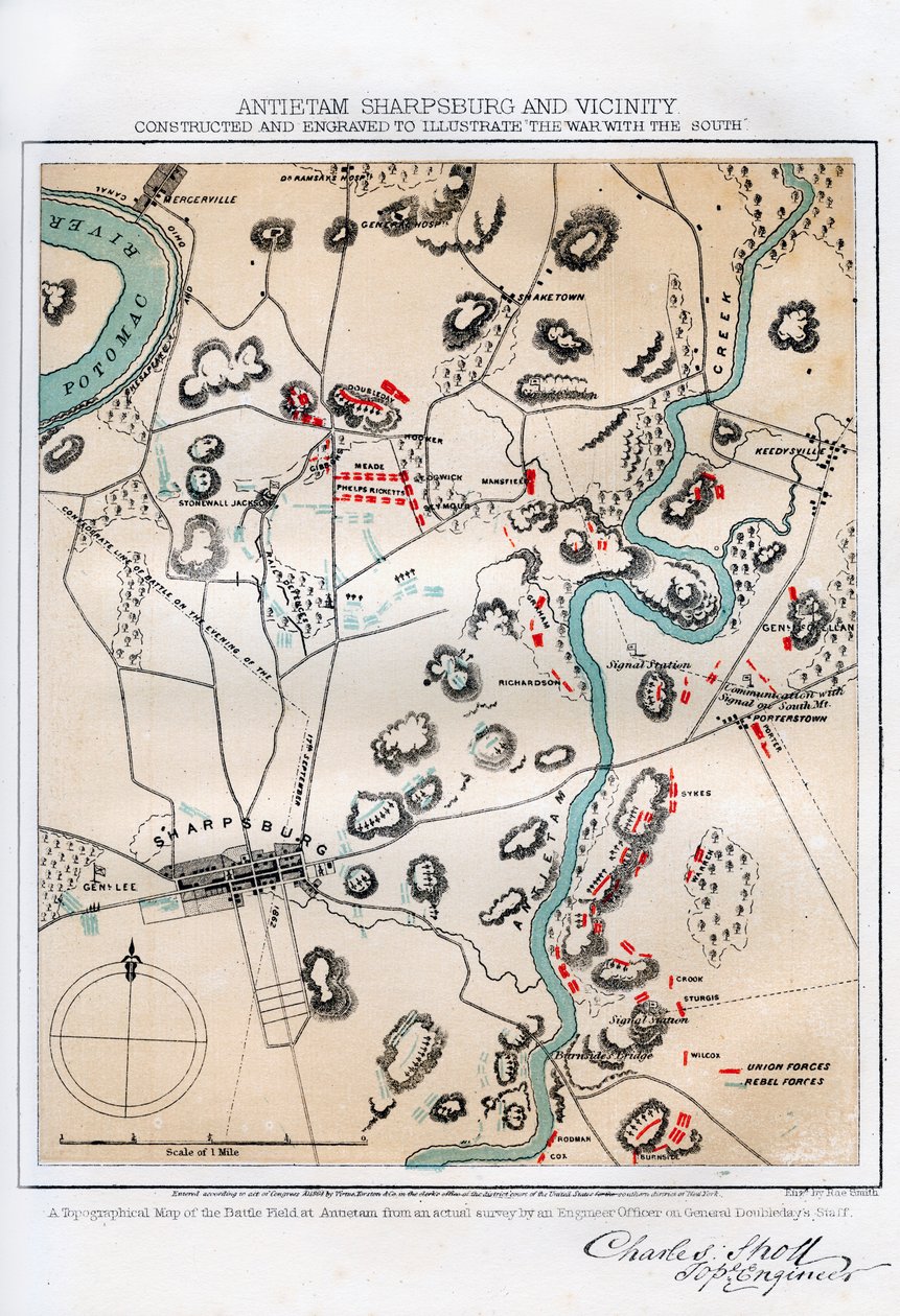Mappa di Antietam, Sharpsburg e dintorni, Maryland da Rae Smith