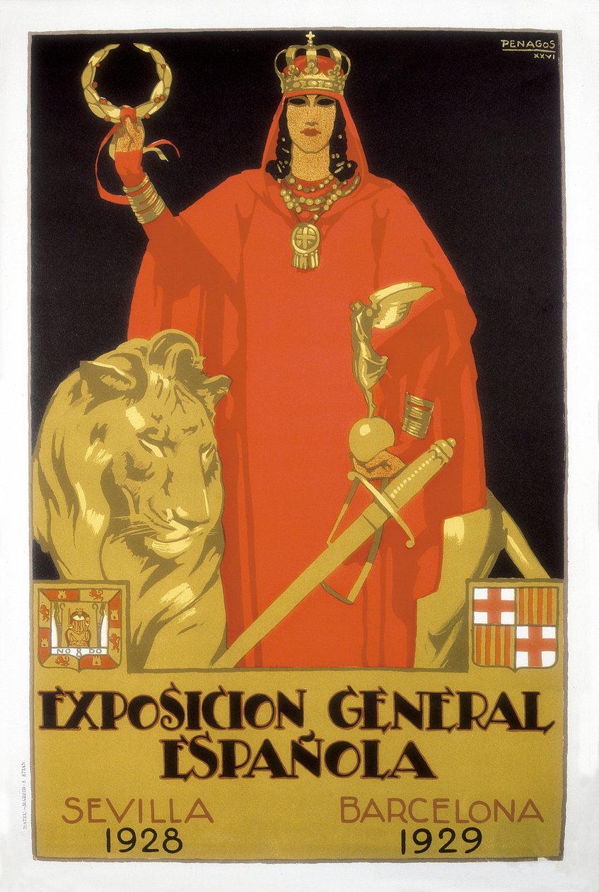Exposicion General Espanola, Siviglia 1928 - Barcellona 1929 (manifesto) da Rafael de Penagos