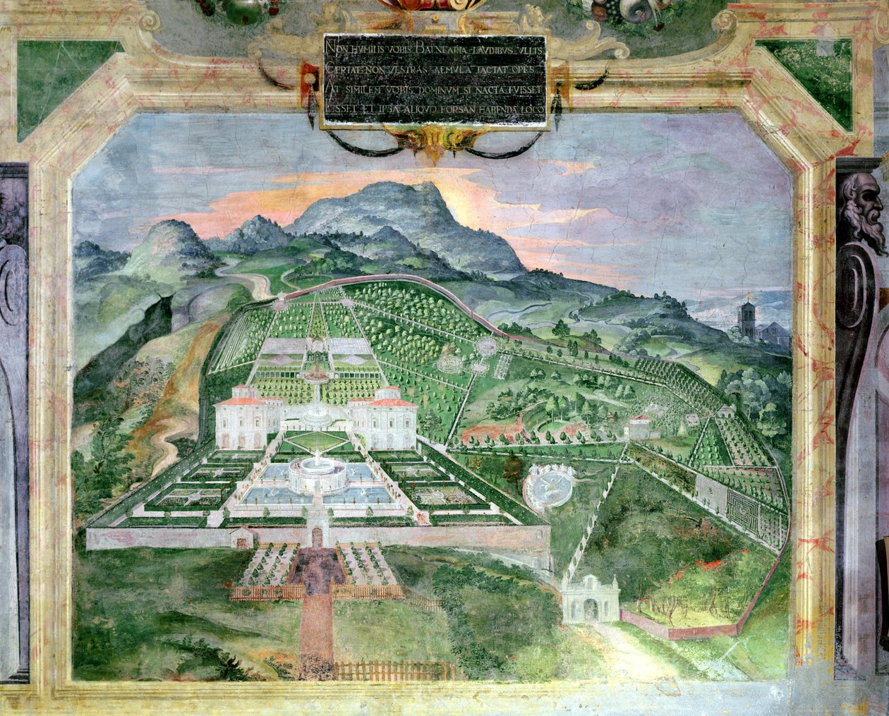 La Villa Lante, affresco nella Loggia, c.1574-76 da Raffaellino da Reggio