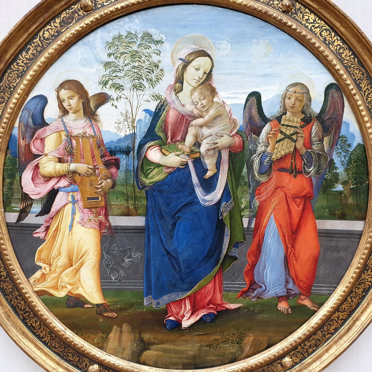 Tedesco: Maria mit dem Kind und musizierenden Engeln Madonna con Bambino e due angeli che suonano la musica da Raffaellino del Garbo