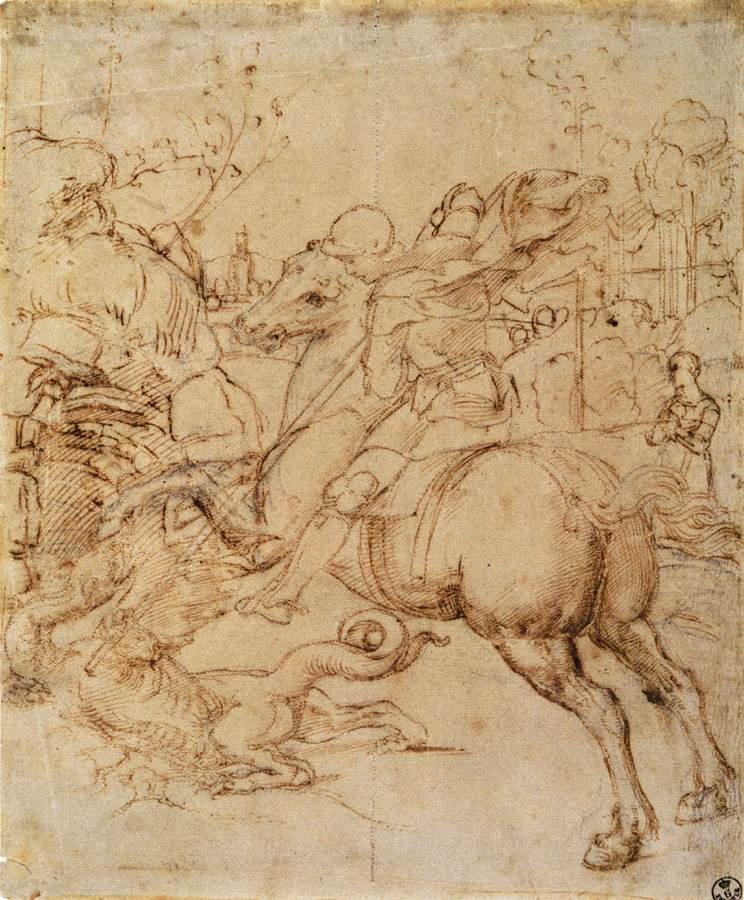 Cartone per San Giorgio e il drago da Raffaello Sanzio Raphael
