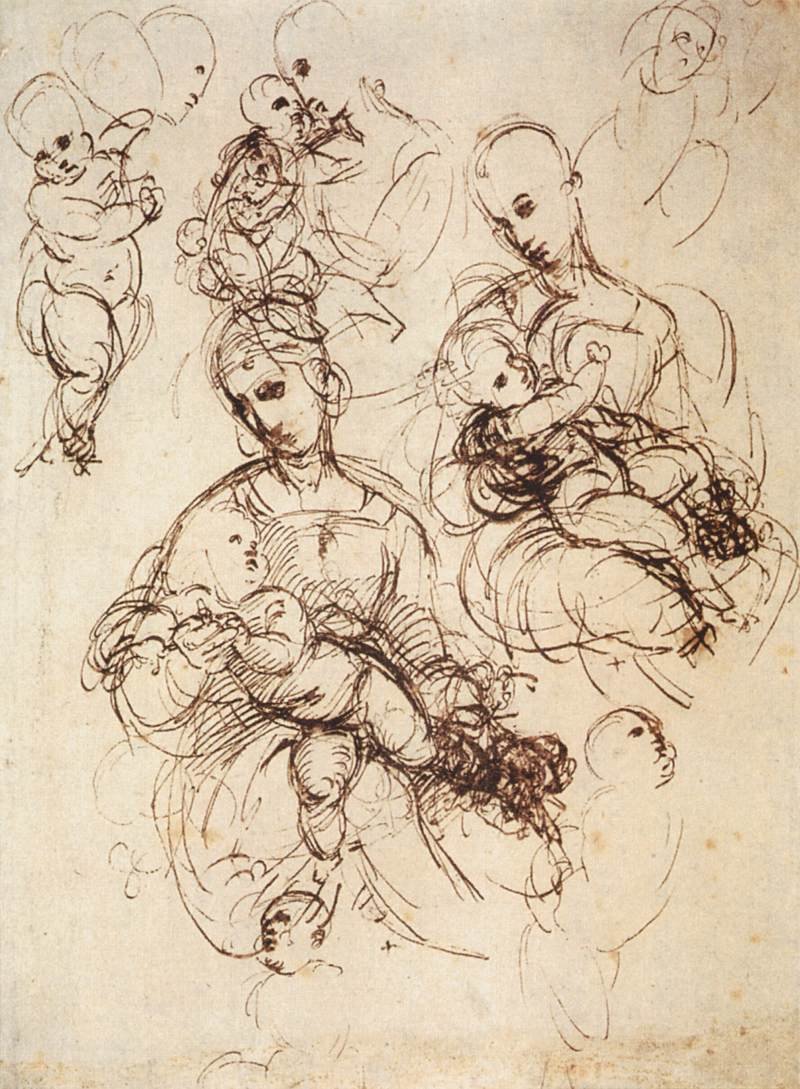 Studi per madonne col bambino da Raffaello Sanzio Raphael