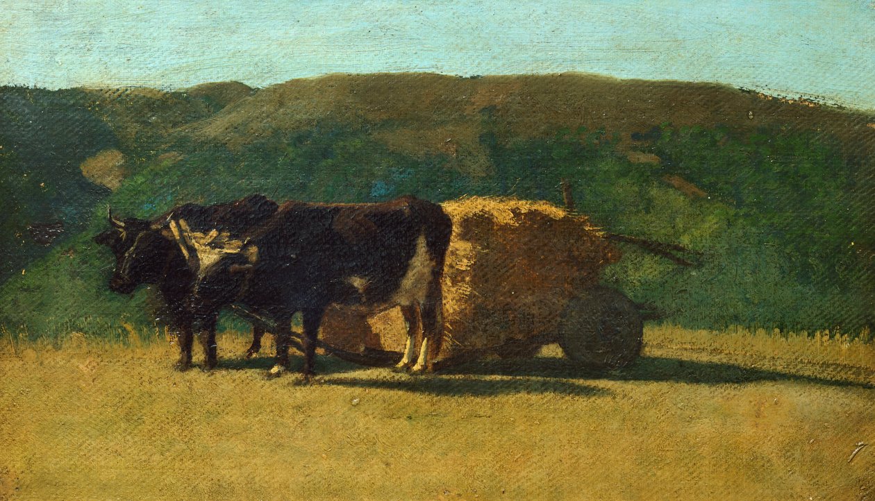 Buoi neri che tirano un carro, di Raffaello Sernesi da Raffaello Sernesi