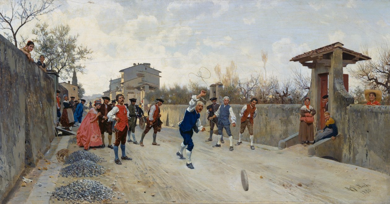 Gioco della ruzzola da Raffaello Sorbi
