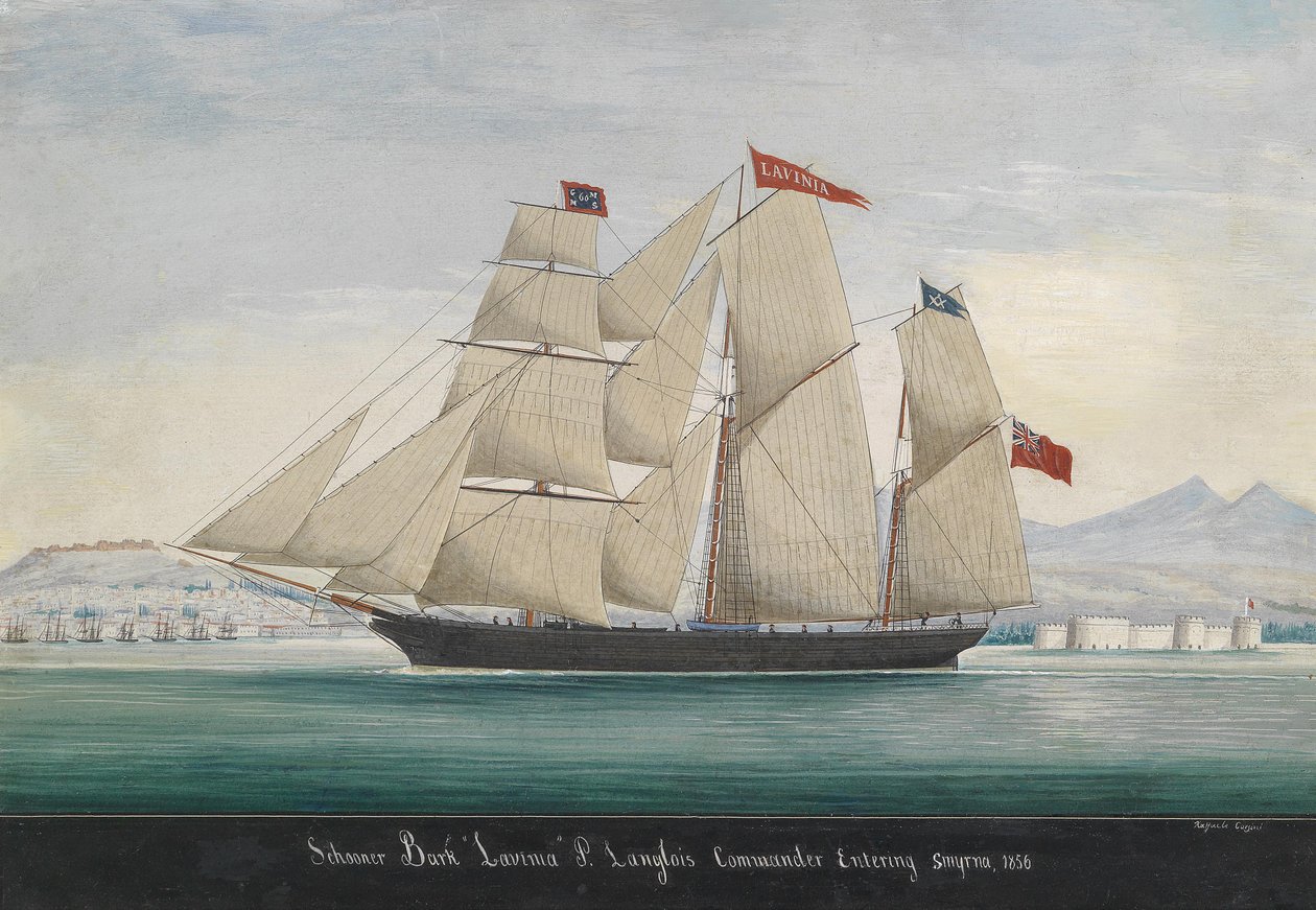 Schooner Bark Lavinia, Comandante P. Langlois, entrando a Smirne 1856 da Raffaelo Corsini