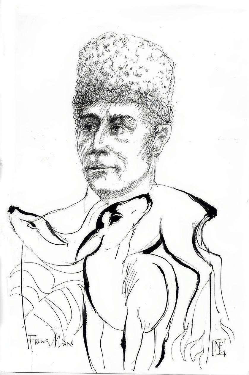 Franz Marc / Disegno di Rainer Ehrt da Rainer Ehrt