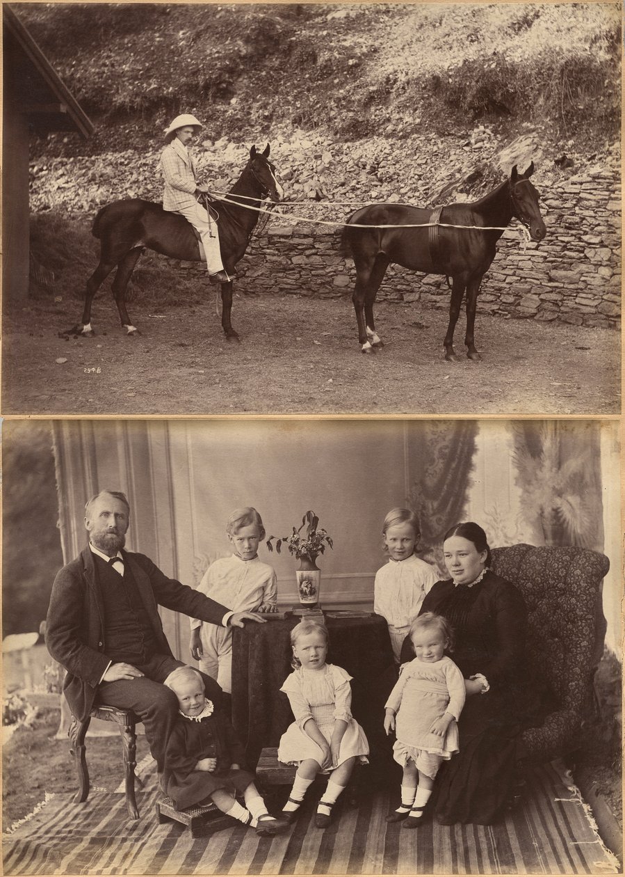 Il capitano H.S. Rawhinson (recto); il signor Robert Holtz e la sua famiglia (verso) da Raja Deen Dayal