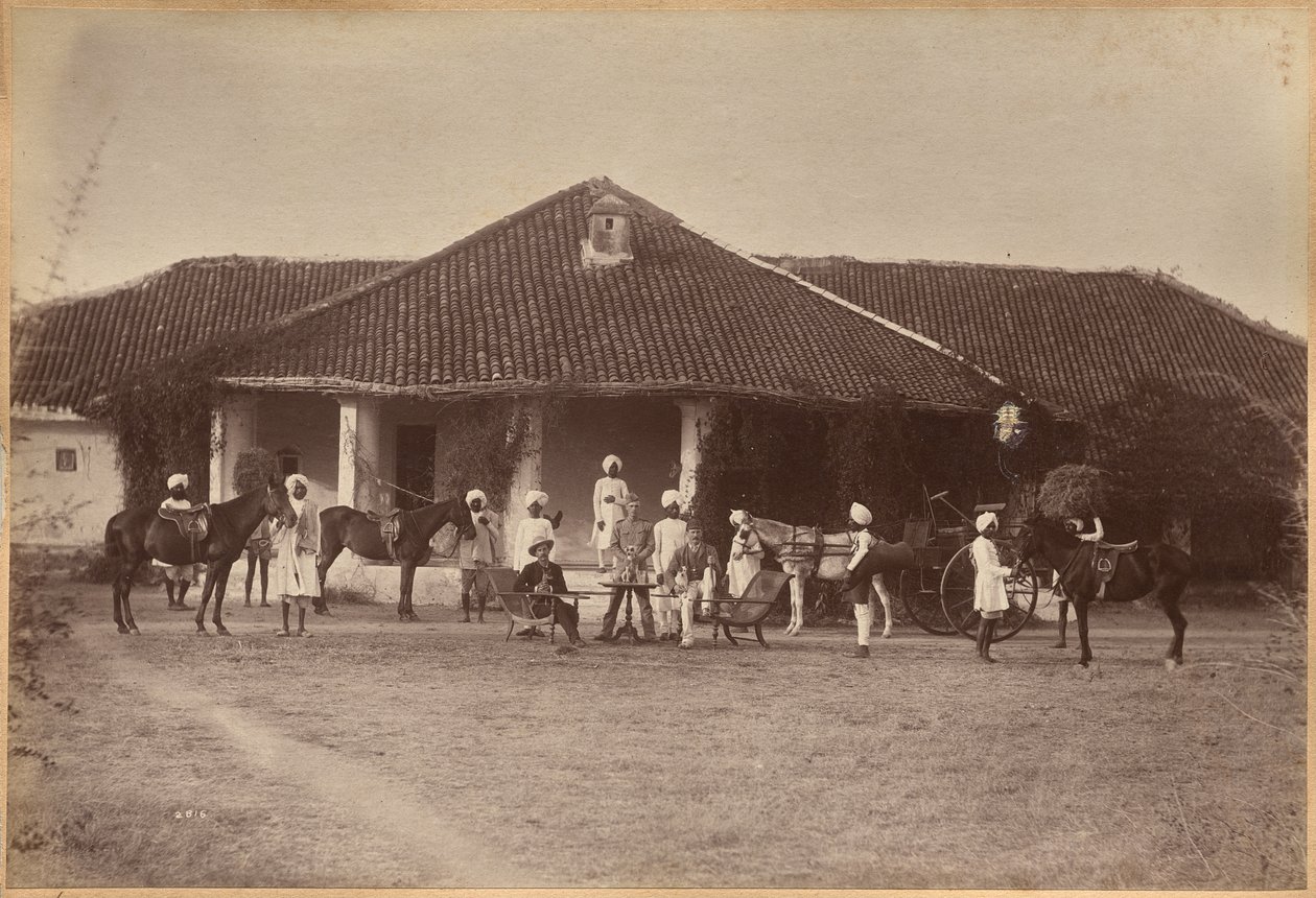 Il dottor Morris e il suo gruppo, Jhansi (recto) da Raja Deen Dayal