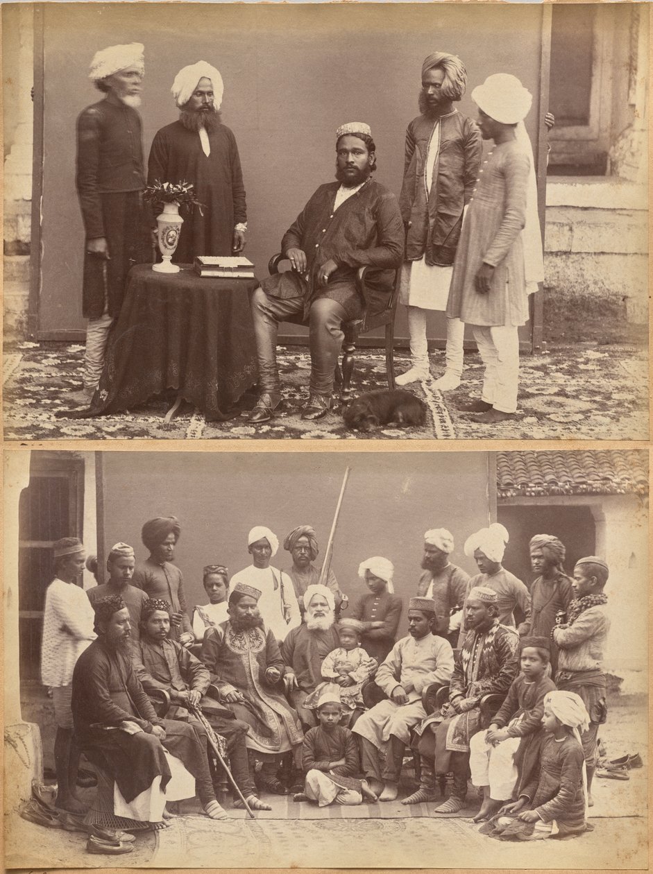 Ramkishore Singh, Rewa (recto, in alto); famiglia di Mowhri Rahman Alli Khan, Rewa (recto, in basso) da Raja Deen Dayal