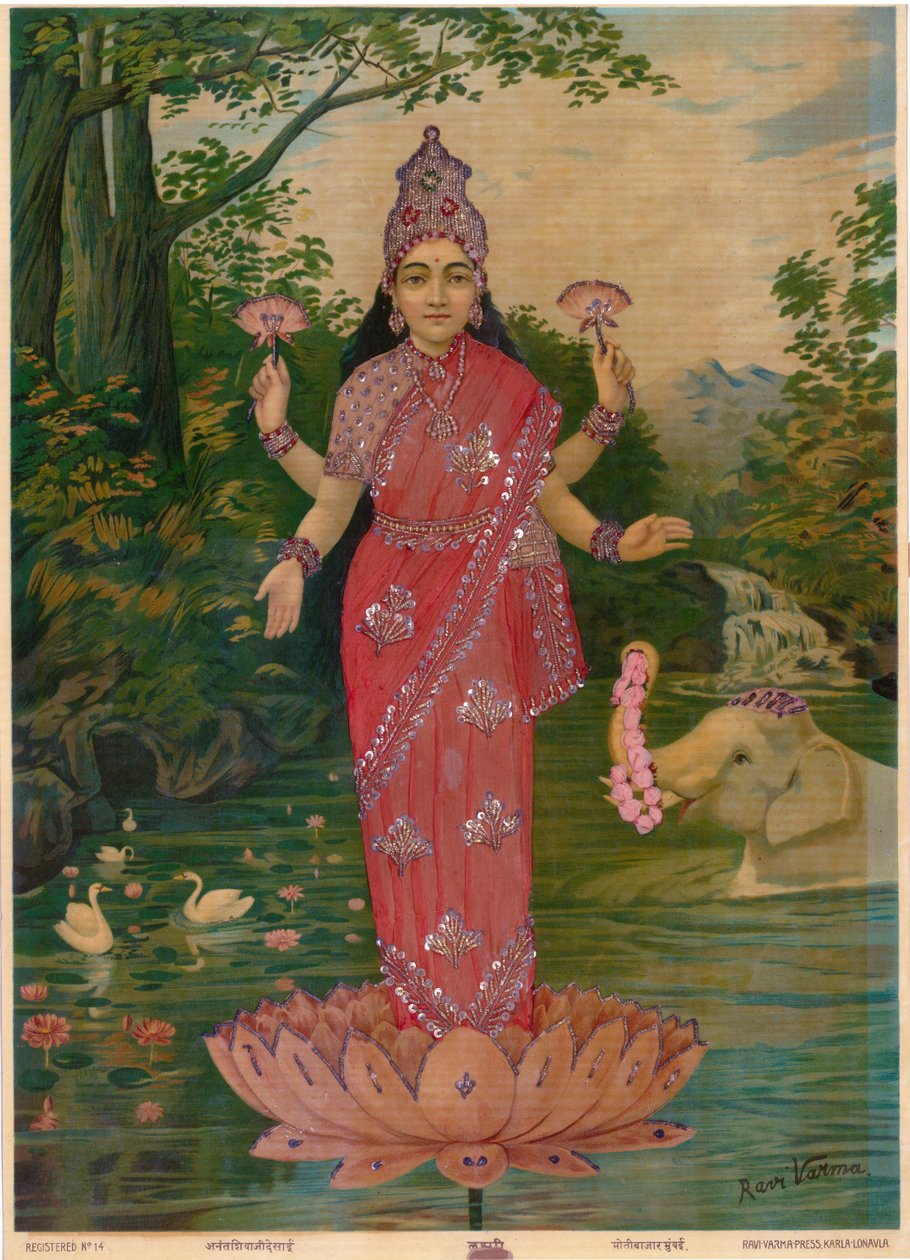 Lakshmi Embellished, di Ravi Varma Press, edit. da Raja Ravi Varma