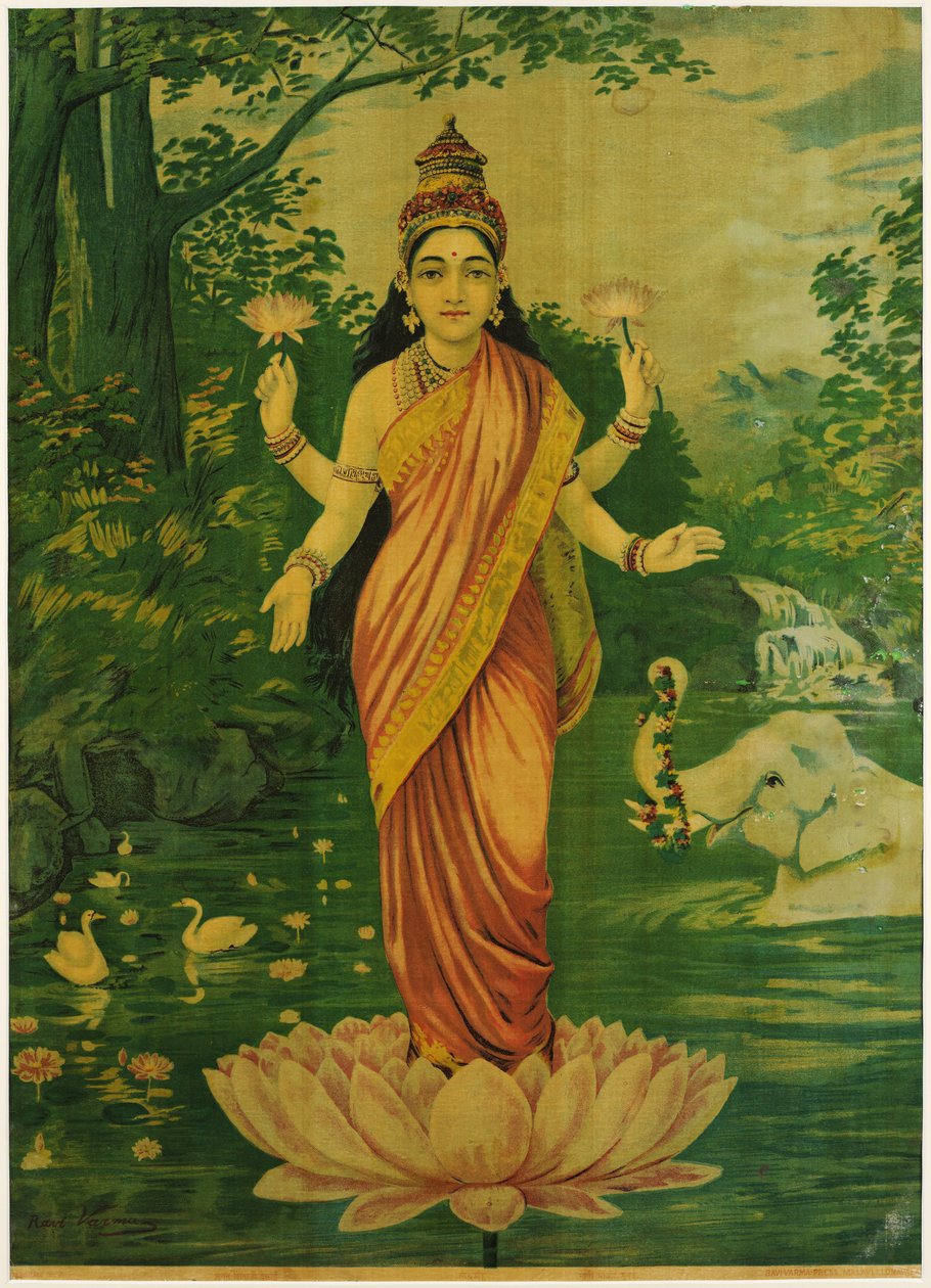 Lakshmi, di Raja Ravi Varma, 1930 da Raja Ravi Varma