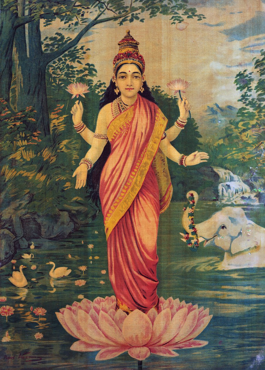 Lakshmi, di Raja Ravi Varma e Ravi Varma Press, anni 