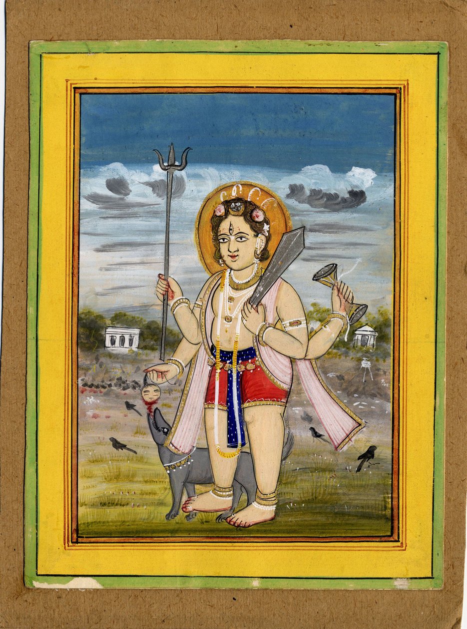 Figura eretta di Bhairava, una forma di Śiva. da Rajasthan School