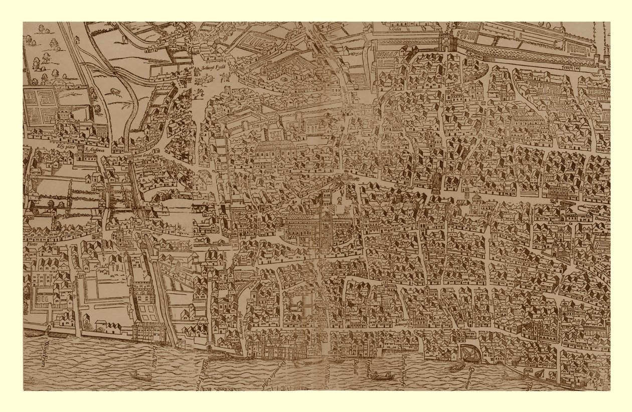 Civitas Londinum, c1560-1620, 1886 da Ralph Agas