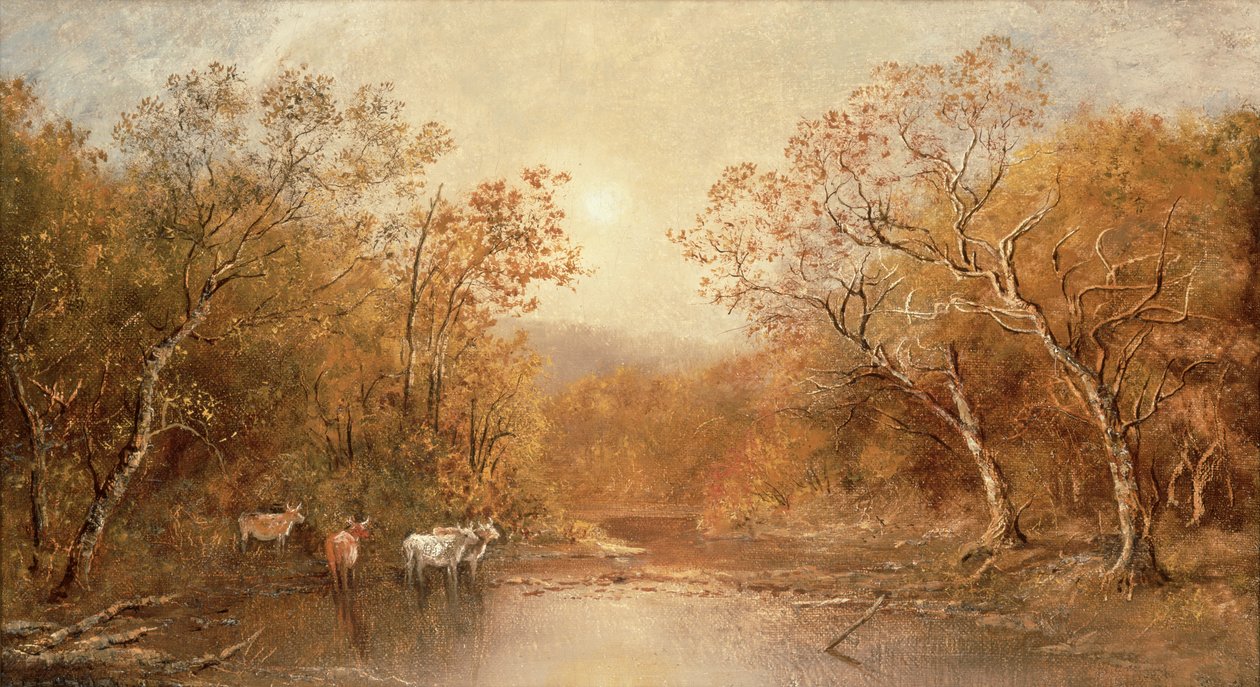 Paesaggio con mucche (olio su tela) da Ralph Albert Blakelock
