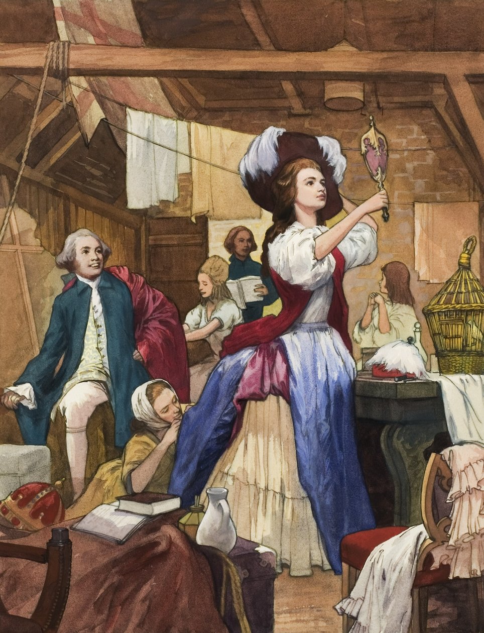 Sarah Siddons (1755-1831) nel suo camerino (gouache su carta) da Ralph Bruce