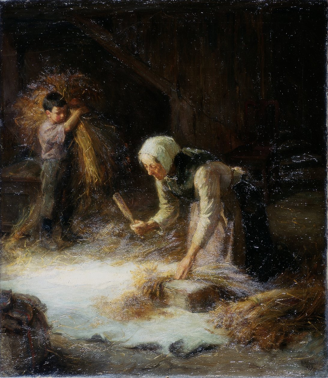 Trebbiatura delle Spigolature, 1899 da Ralph Hedley