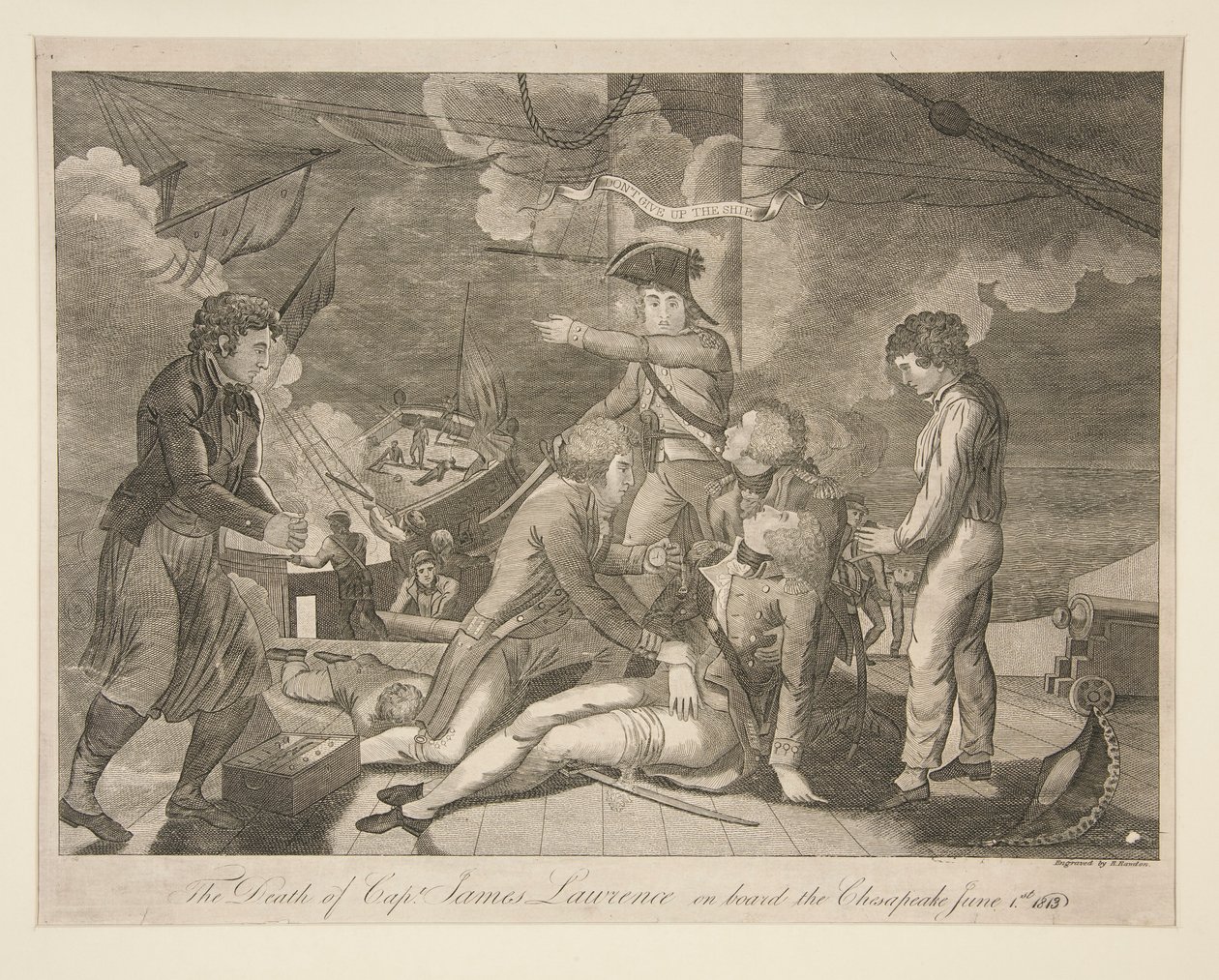 La morte del capitano James Lawrence a bordo del Chesapeake, 1 giugno 1813 da Ralph Rawdon