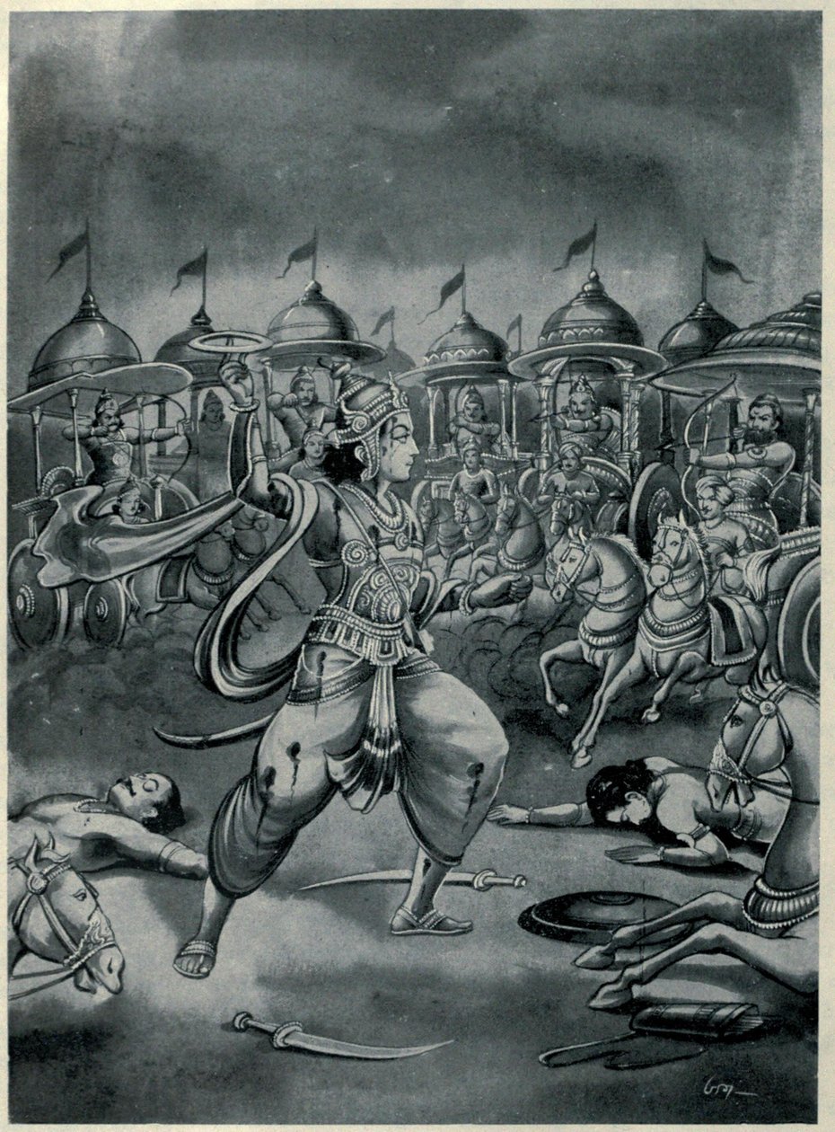 Abhimanyu che combatte da solo nel Chakravyuha da Ramanarayanadatta astri