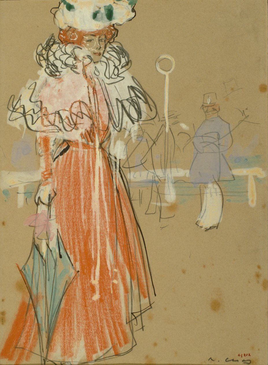 Figura femminile in rosso da Ramon Casas i Carbo