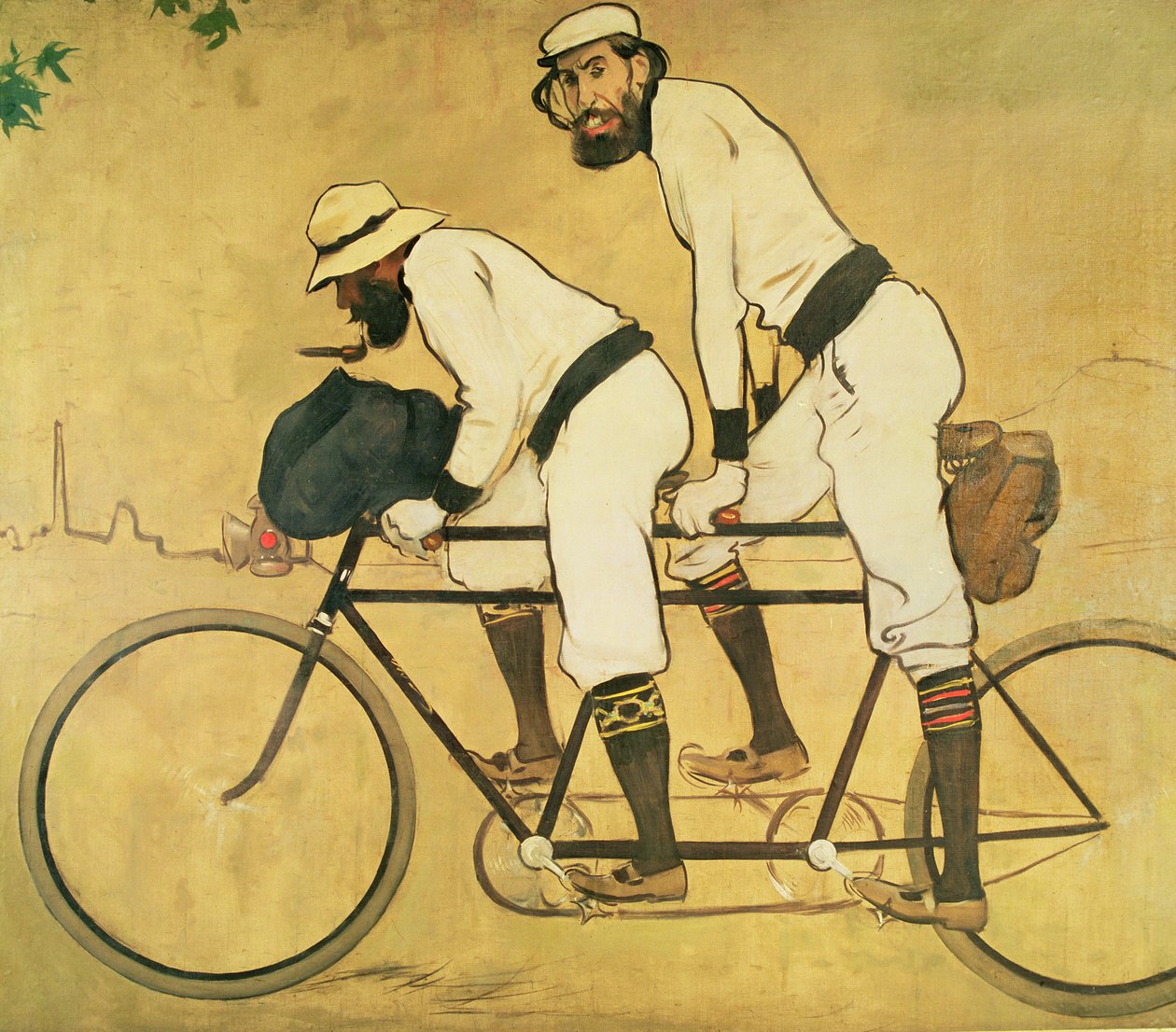 Autoritratto di Casas con Pere Romeu su un tandem da Ramon Casas i Carbo