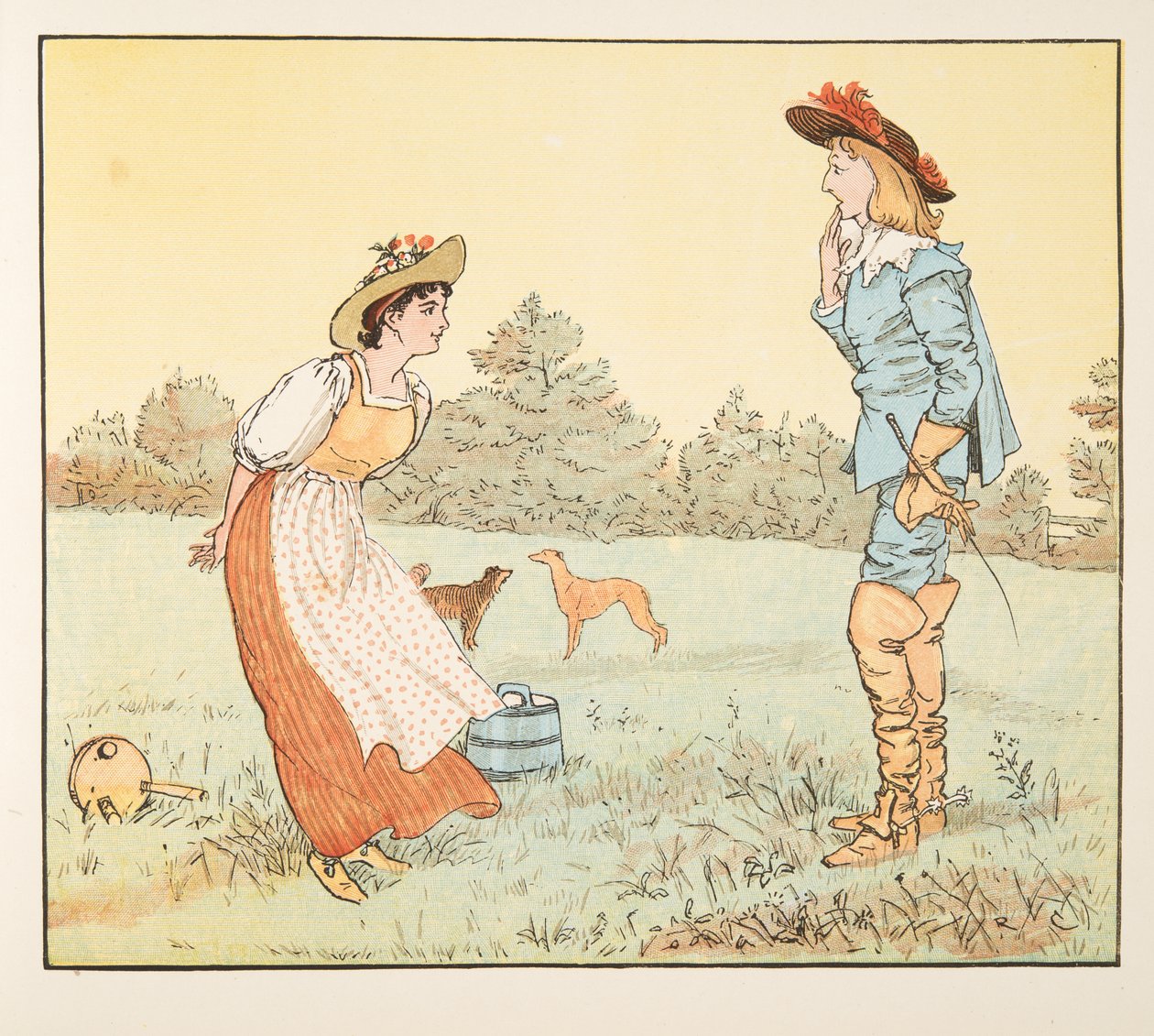 "Allora non posso sposarti, mia bella fanciulla!", da The Hey Diddle Diddle Picture Book, pub.1882 da Randolph Caldecott