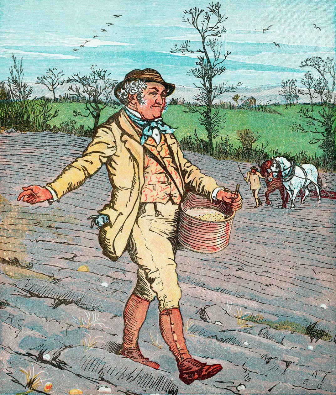 Contadino che semina a spaglio, 1881 da Randolph Caldecott