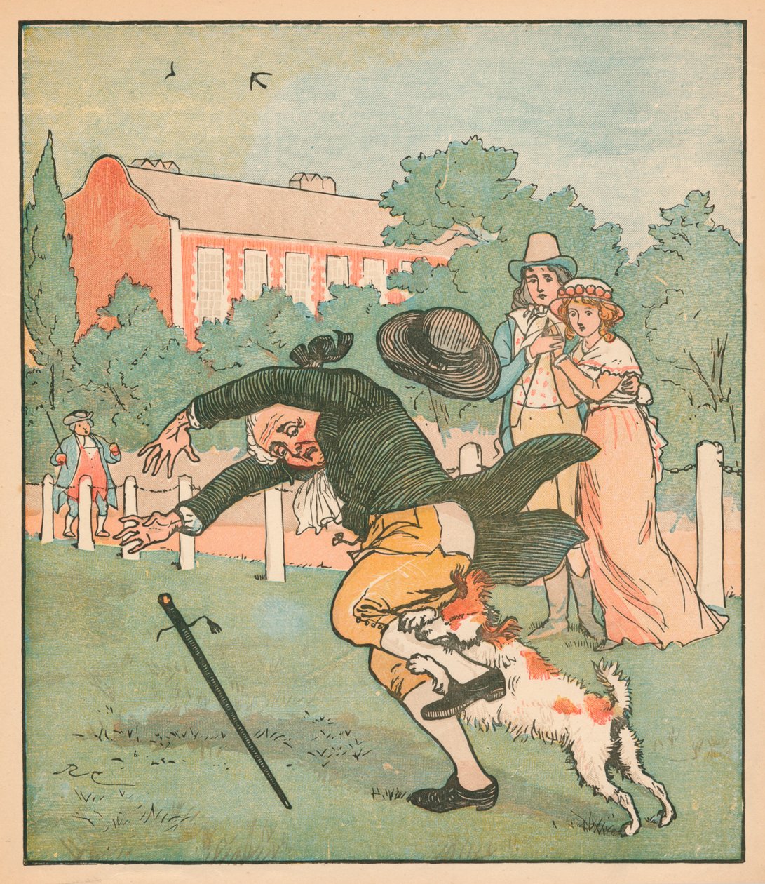 Il buon uomo di Islington morso dal cane, c1879 da Randolph Caldecott