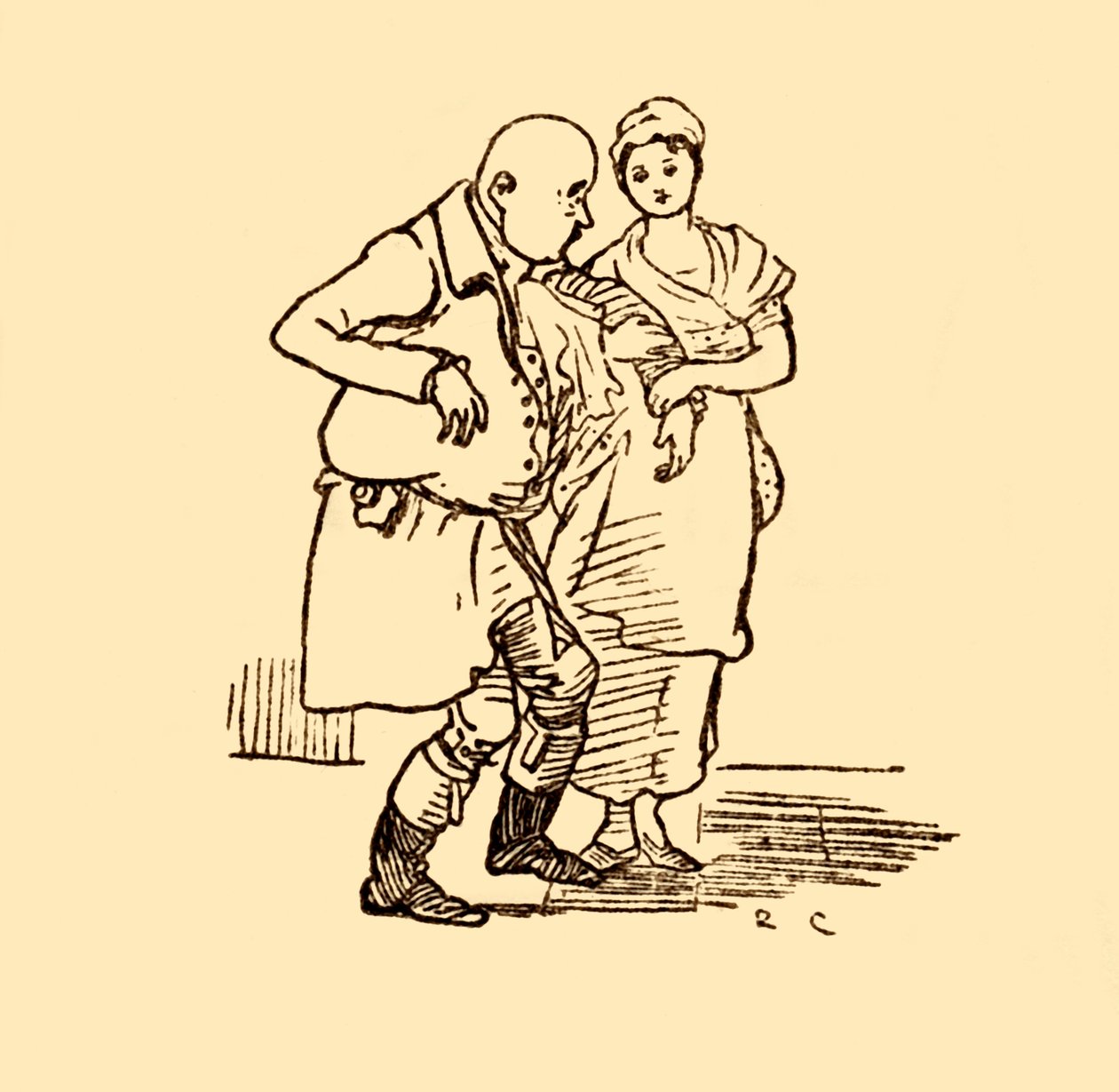 John Gilpin arriva, senza cappello e senza parrucca, 1878, c1918 da Randolph Caldecott