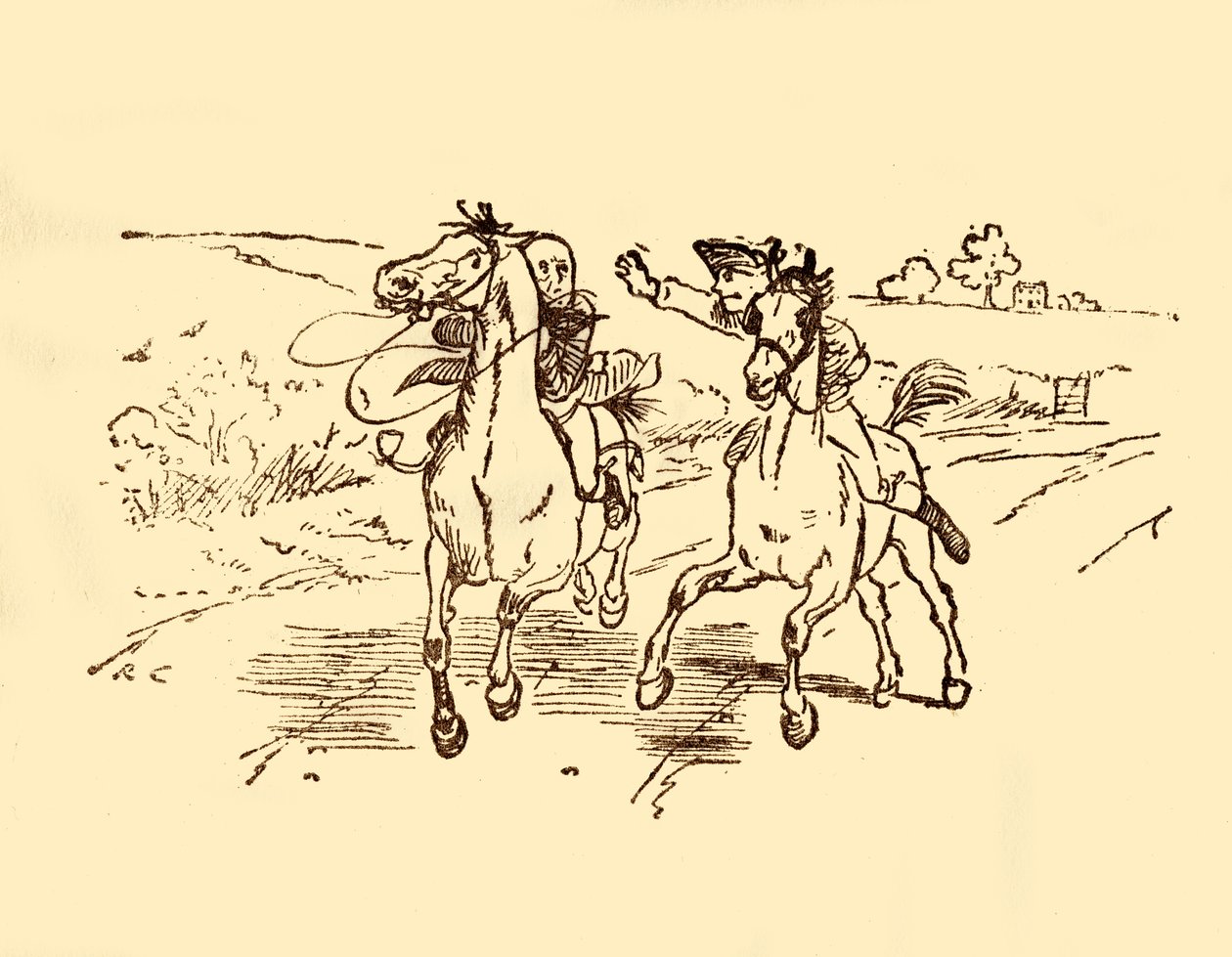 John Gilpin trovato dal postino della Bell Inn, 1878 da Randolph Caldecott