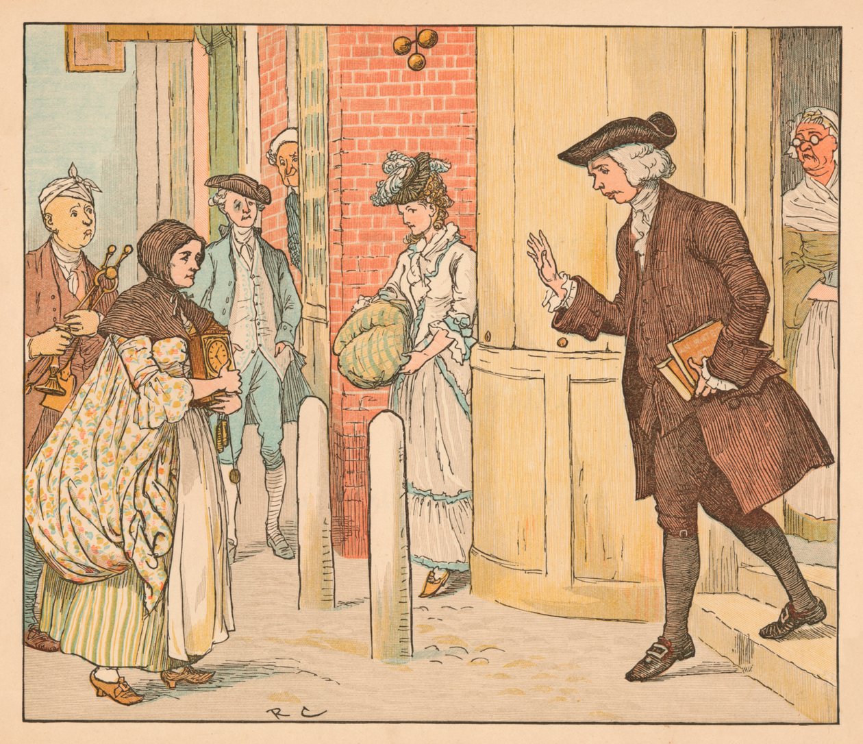 Persone fuori da un banco dei pegni da Randolph Caldecott