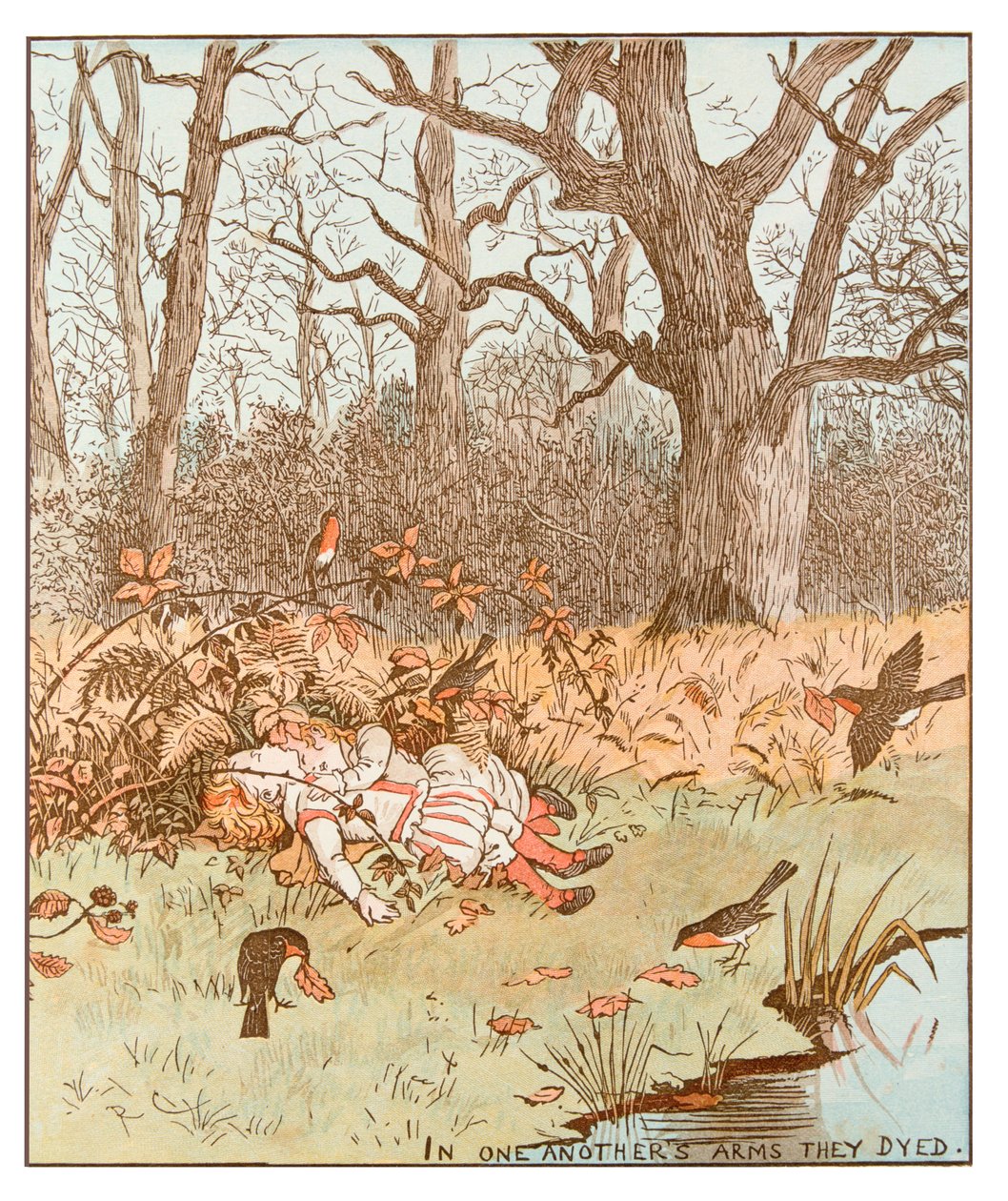 Scena da The Babes in the Wood da Randolph Caldecott