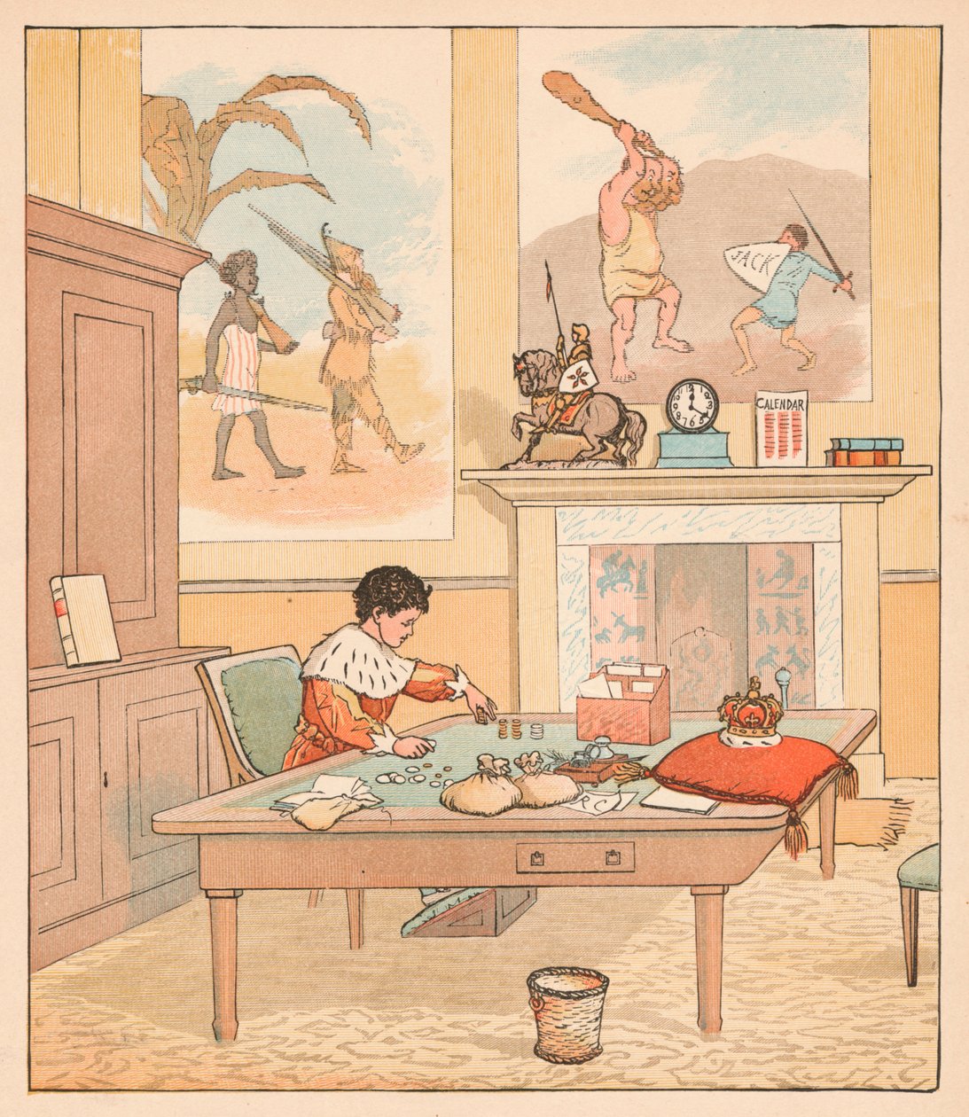 Il re era nel suo ufficio, contando i suoi soldi, 1880 da Randolph Caldecott