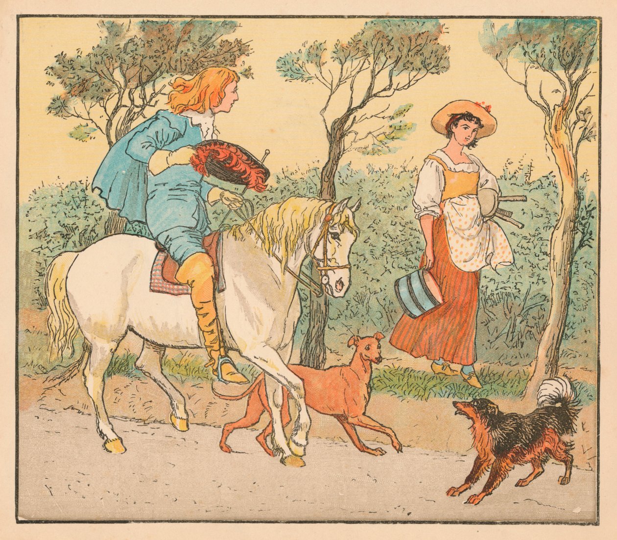 Dove vai, mia bella fanciulla, c1882 da Randolph Caldecott