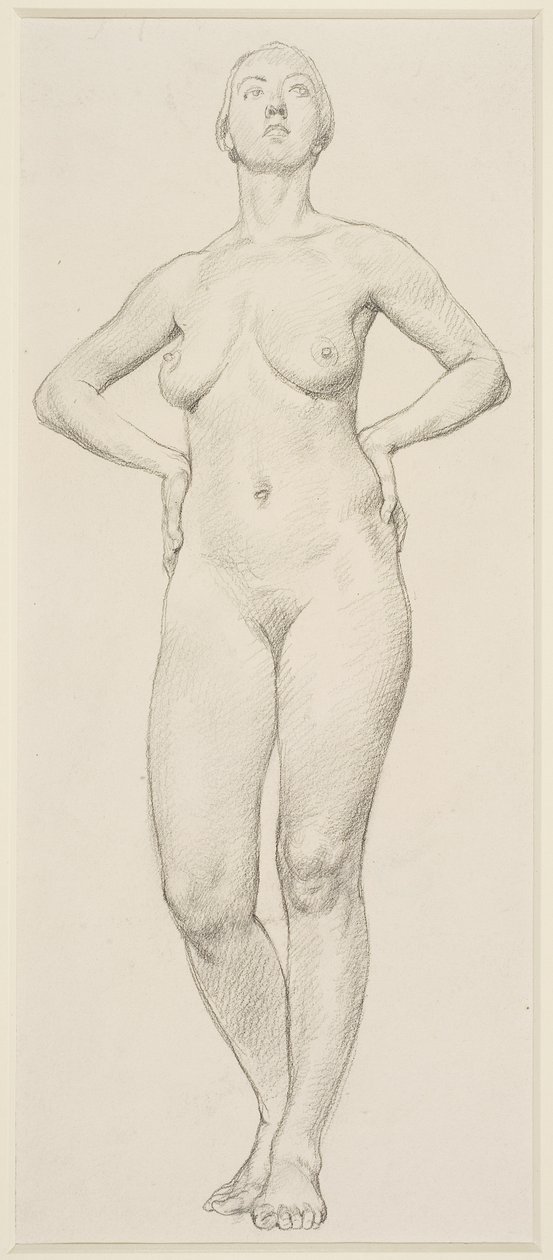 Studio di una donna (matita su carta) da Randolph Schwabe
