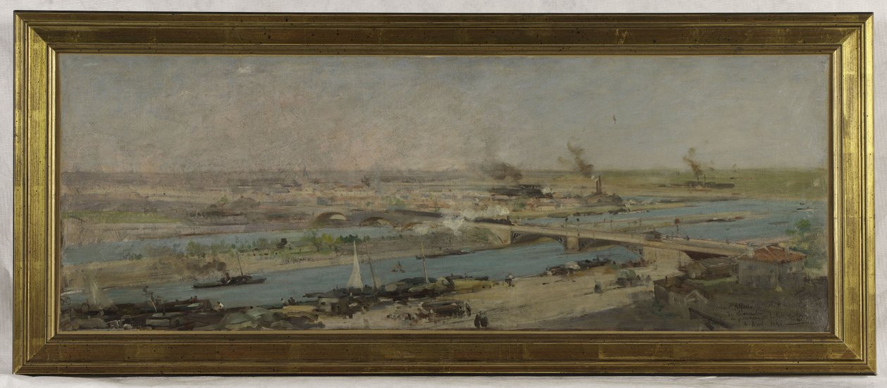 Schizzo per la sala del consiglio del municipio di Alfortville: Vista di Alfortville dalle alture di Charenton da Raoul Joseph Arus