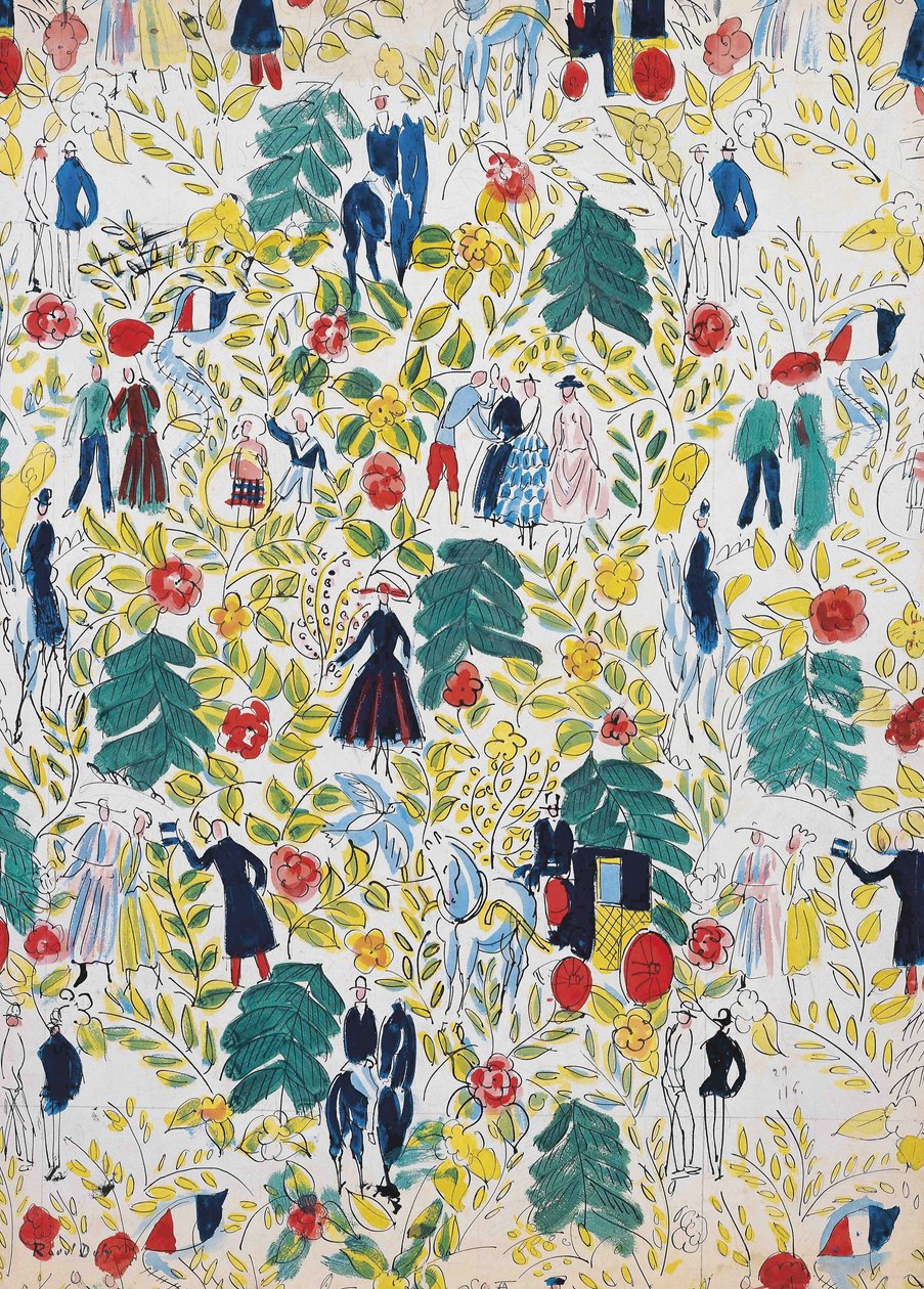 Una passeggiata nel bosco; La Promenade au Bois, 1919 circa (gouache su carta) da Raoul Dufy