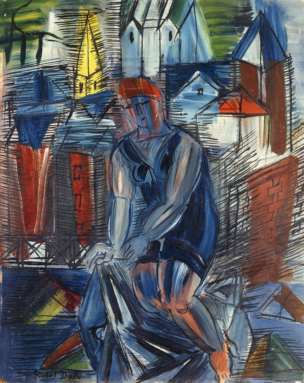Bagnante (baigneuse), 1950 circa (olio su tavola) da Raoul Dufy