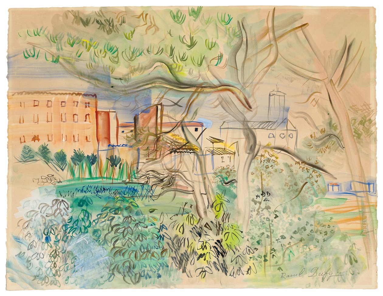 Caldas de Montbuy (acquerello e gouache su carta) da Raoul Dufy