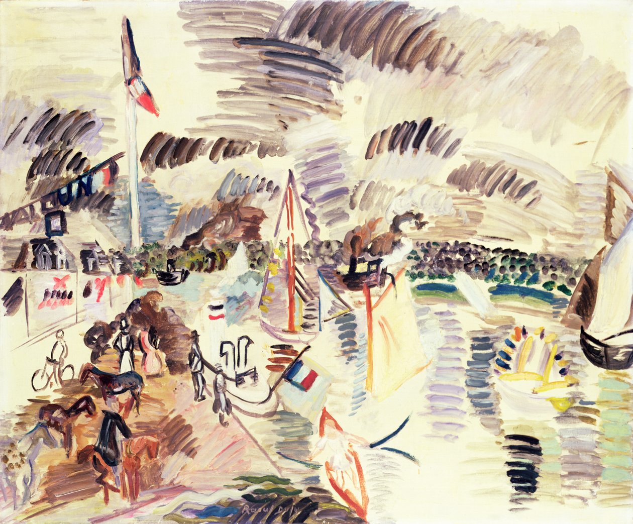 Caudebec, 1913 circa (gouache su carta) da Raoul Dufy