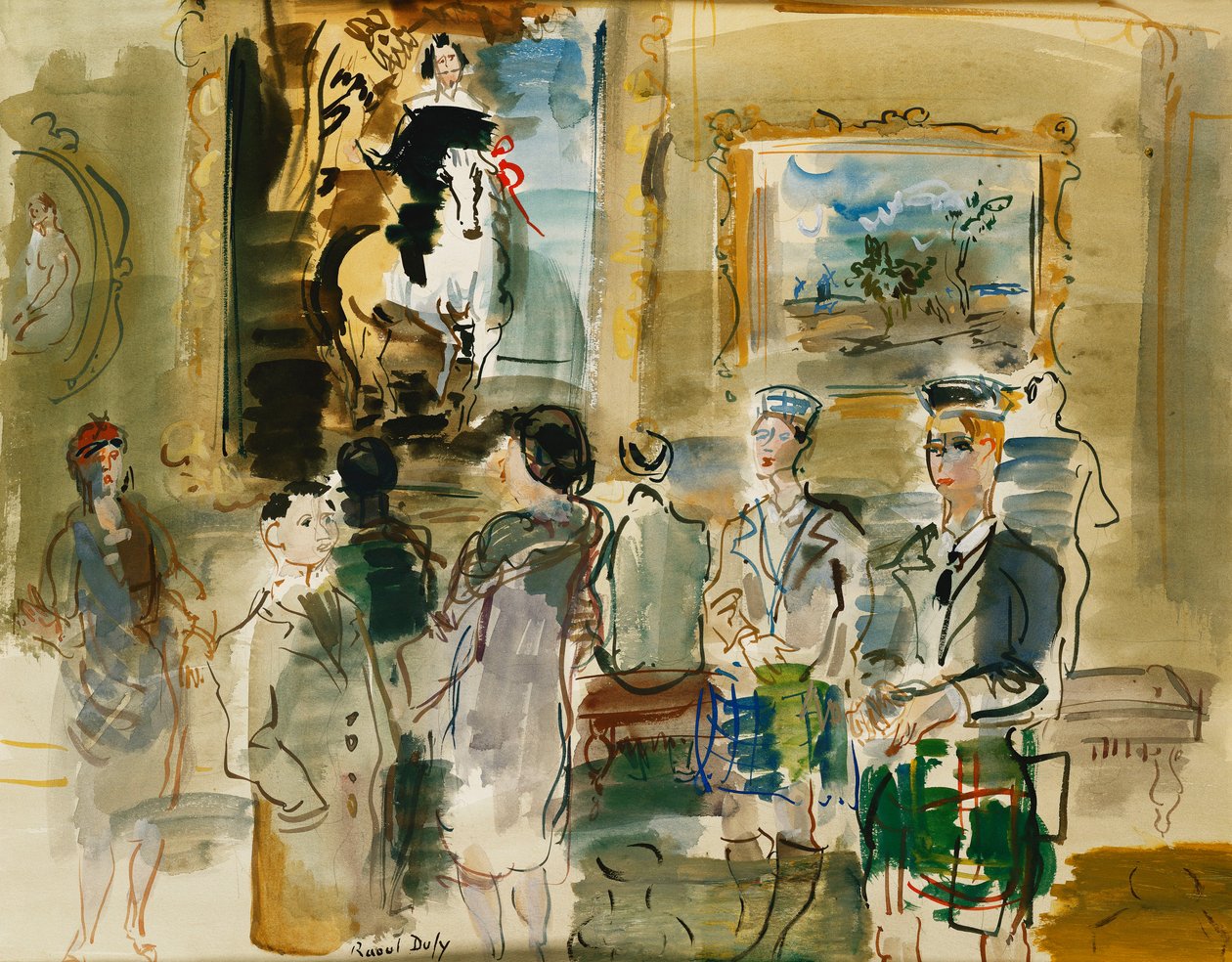 Alla National Gallery di Edimburgo; Dans la Galerie Nationale di Edimburgo. da Raoul Dufy