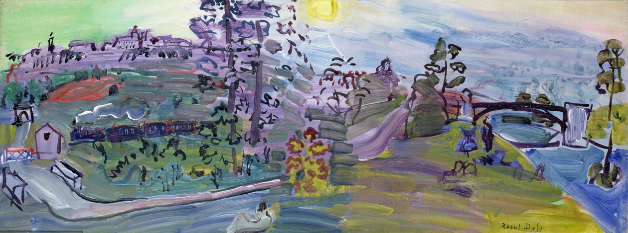 Paesaggio a Langres, 1933 circa (olio su tela) da Raoul Dufy